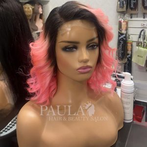 Wig Brazilian Hair Pink Closure