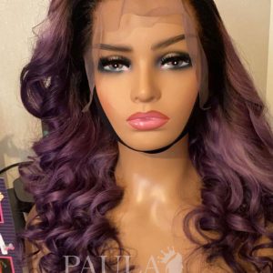 Wig Brazilian Hair Purple Frontal